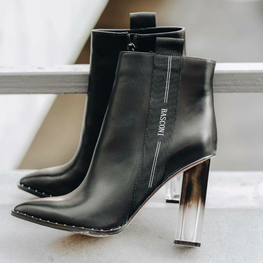 Black leather boots