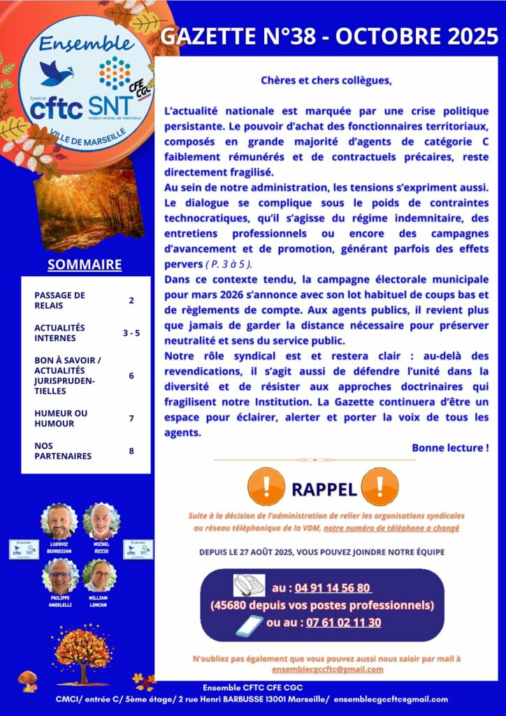 CFTC_CFE-CGC_Gazette numéro 38 octobre 2025